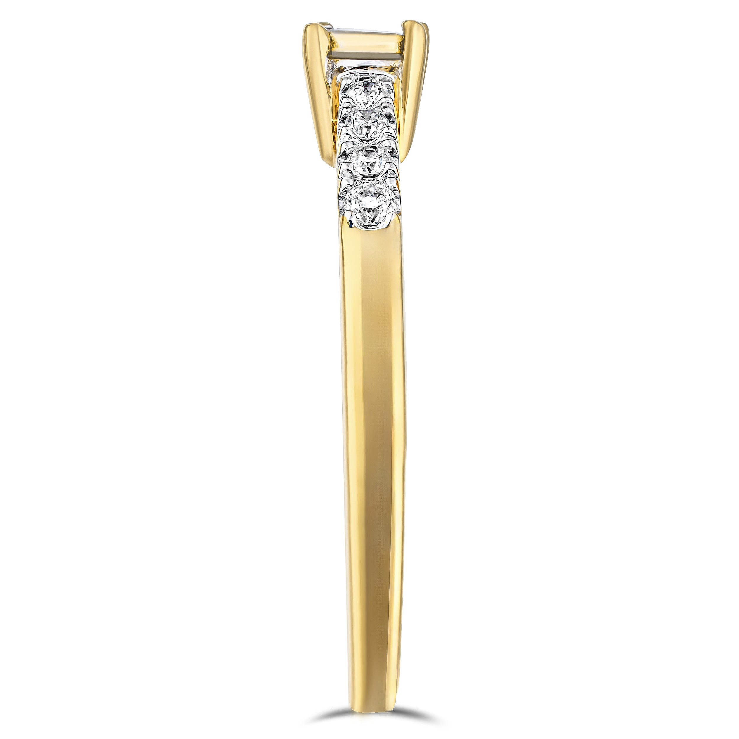 Lab Diamond Side Stone Engagement Ring 0.25ct H/Si in 18K Gold Vermeil